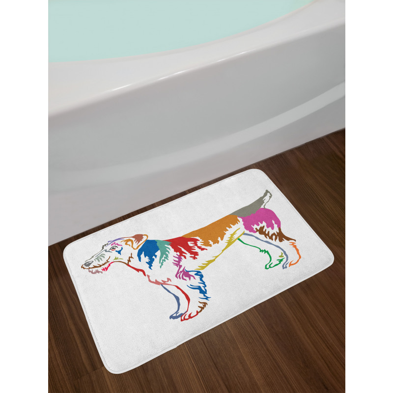 Terrier Shadows Sketch Bath Mat