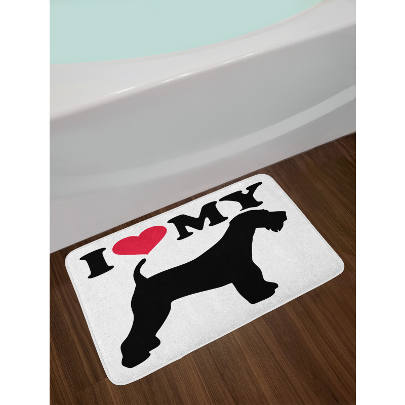 I Love My Terrier Dog Love Bath Mat