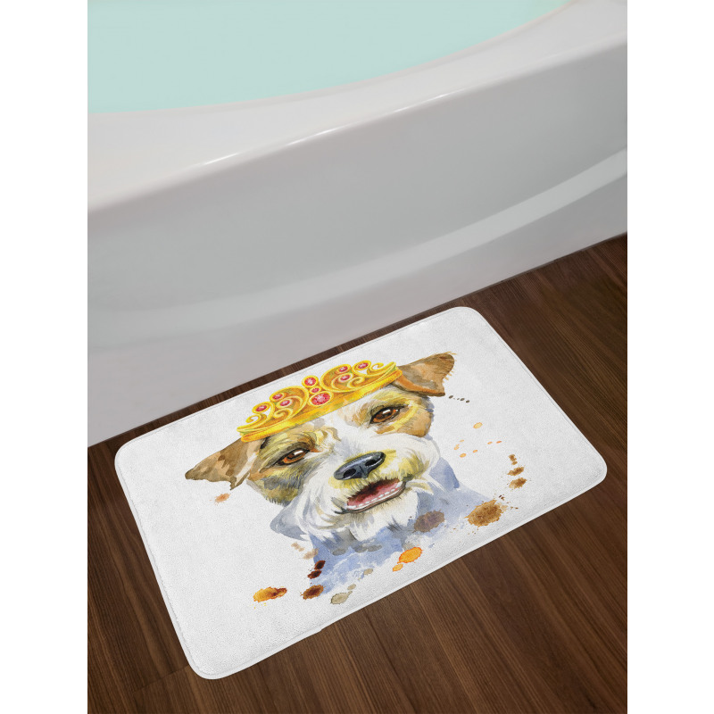 Watercolor Royal Terrier Bath Mat