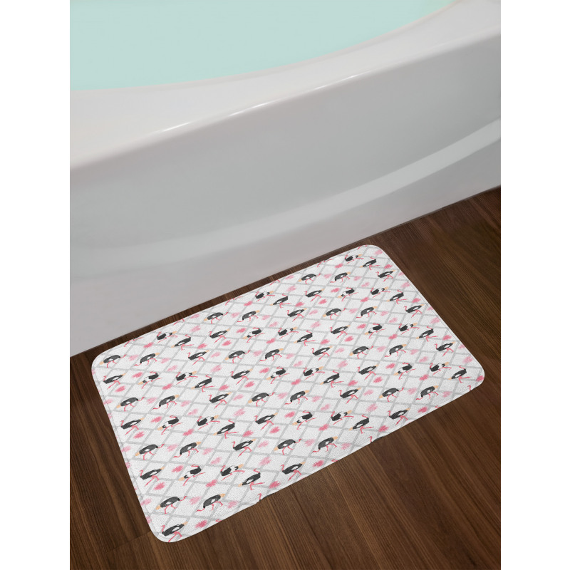 Tropical Palm Leaves Motifs Bath Mat