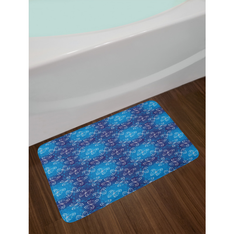 Abstract Floral Blossoms Bath Mat