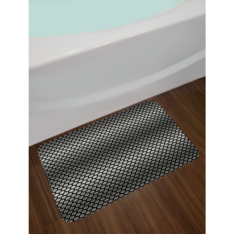 Halftone Hexagons Flowers Bath Mat