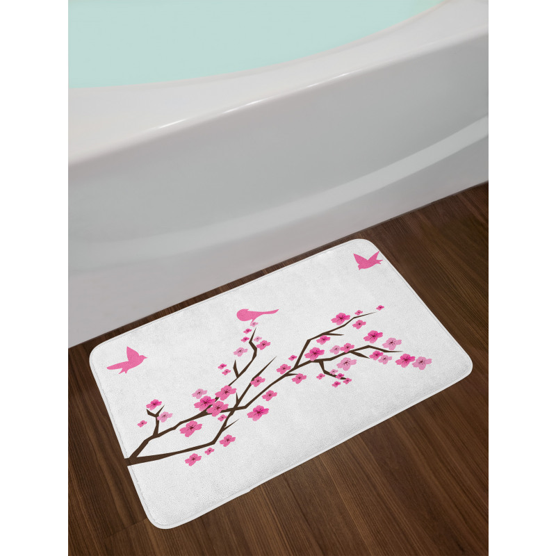 Japanese Cherry Blossoms Art Bath Mat