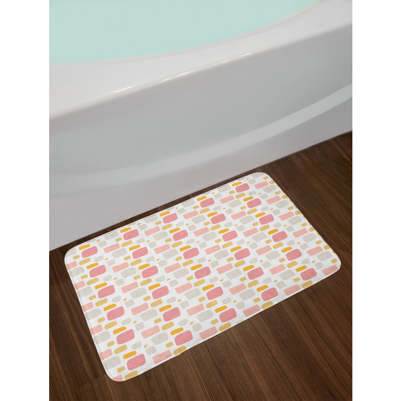 Sketchy Shapes Pastel Tone Bath Mat