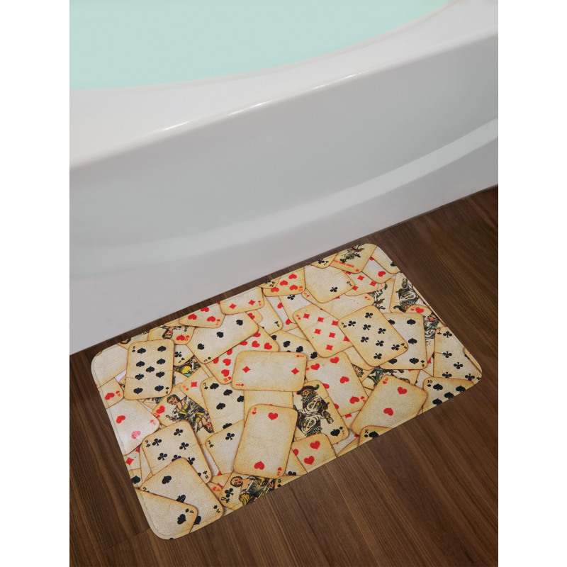 Old Vintage Playing Card Bath Mat