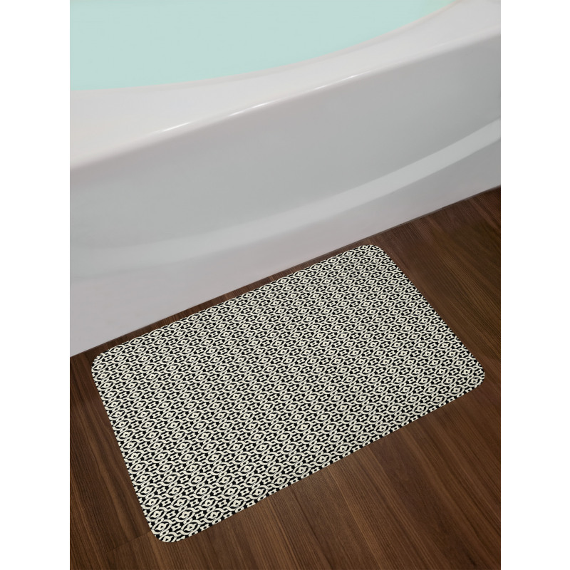 Simple Traditional Floral Bath Mat