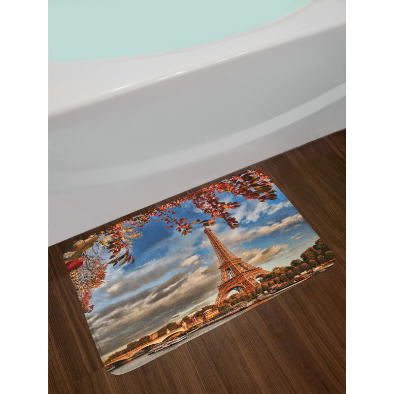 Eiffel Tower with Boat Bath Mat