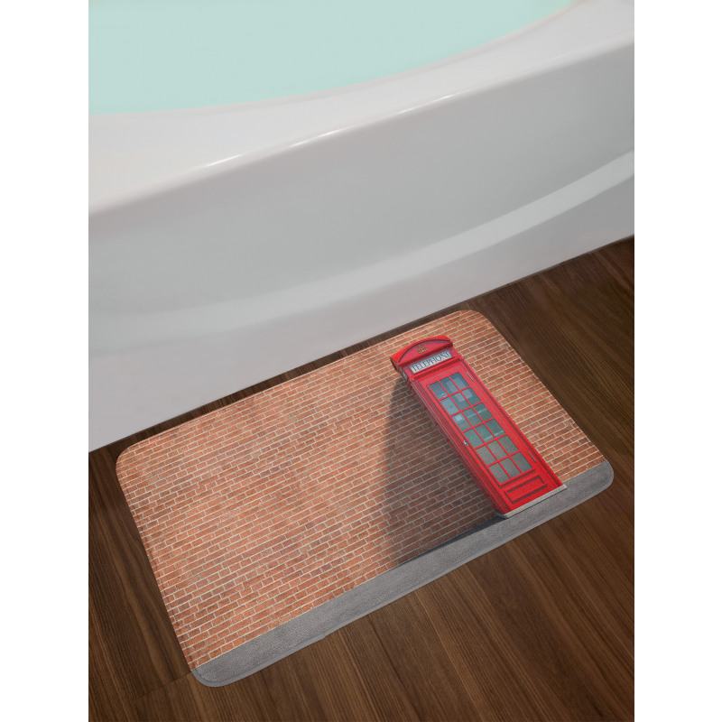 Telephone Kiosk Bricks Bath Mat