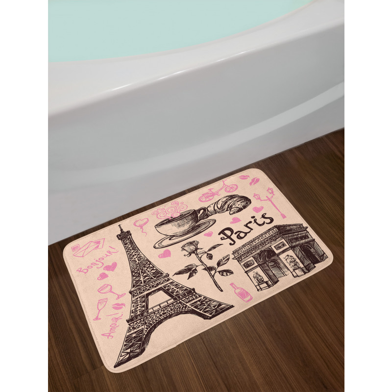 Bakery in Paris Eiffel Bath Mat