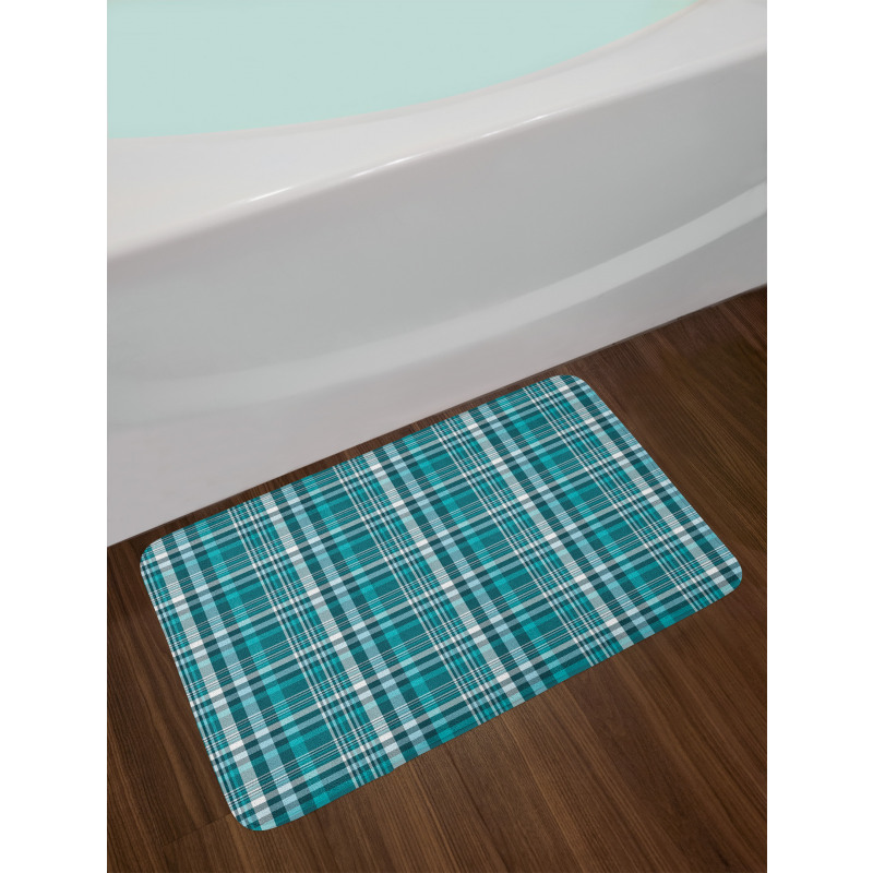 Classic Crossing Line Squares Bath Mat