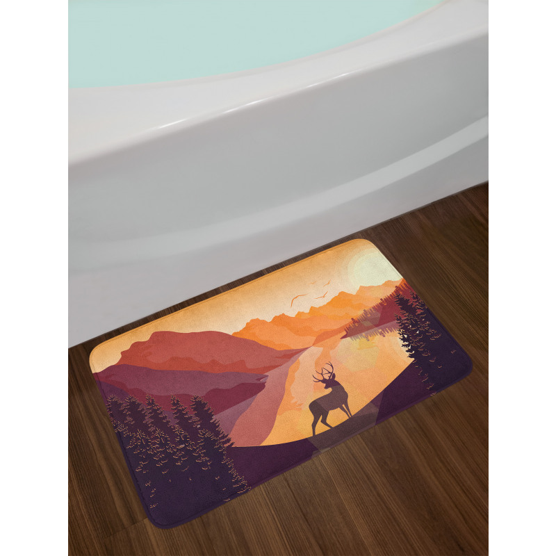 Bird Mountain Reindeer Bath Mat