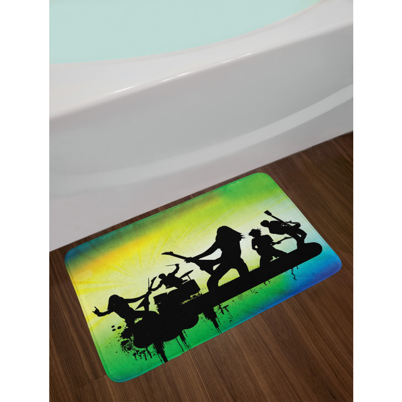 Energetic Rock Band Bath Mat