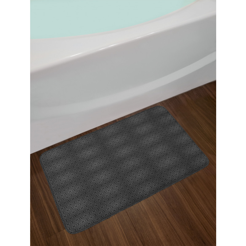 Floral Petals Dotted Frame Bath Mat