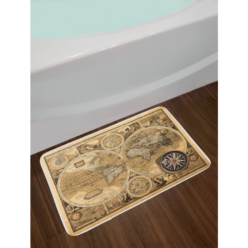 Accvrat Map of World Bath Mat