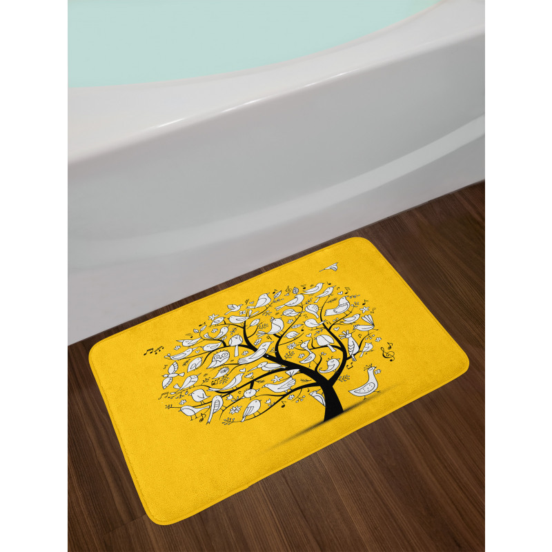 Doodle Birds Branches Bath Mat