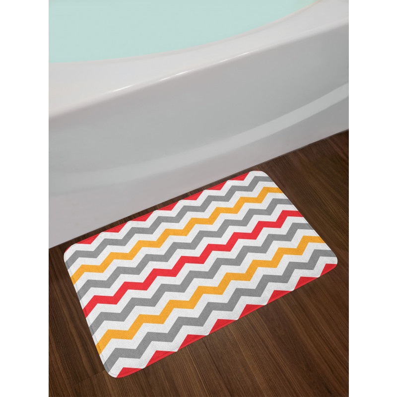 Abstract Retro Chevron Bath Mat