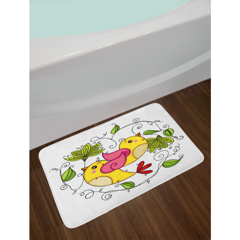 Love Avian Floral Art Bath Mat