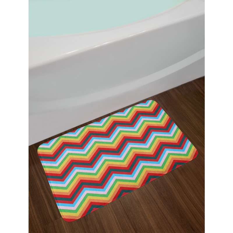Zigzag Sharp Vibrant Bath Mat