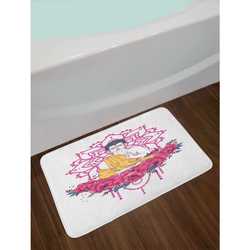 Meditation Floral Mandala Bath Mat