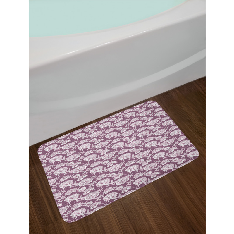 Monochrome Vintage Engraving Bath Mat