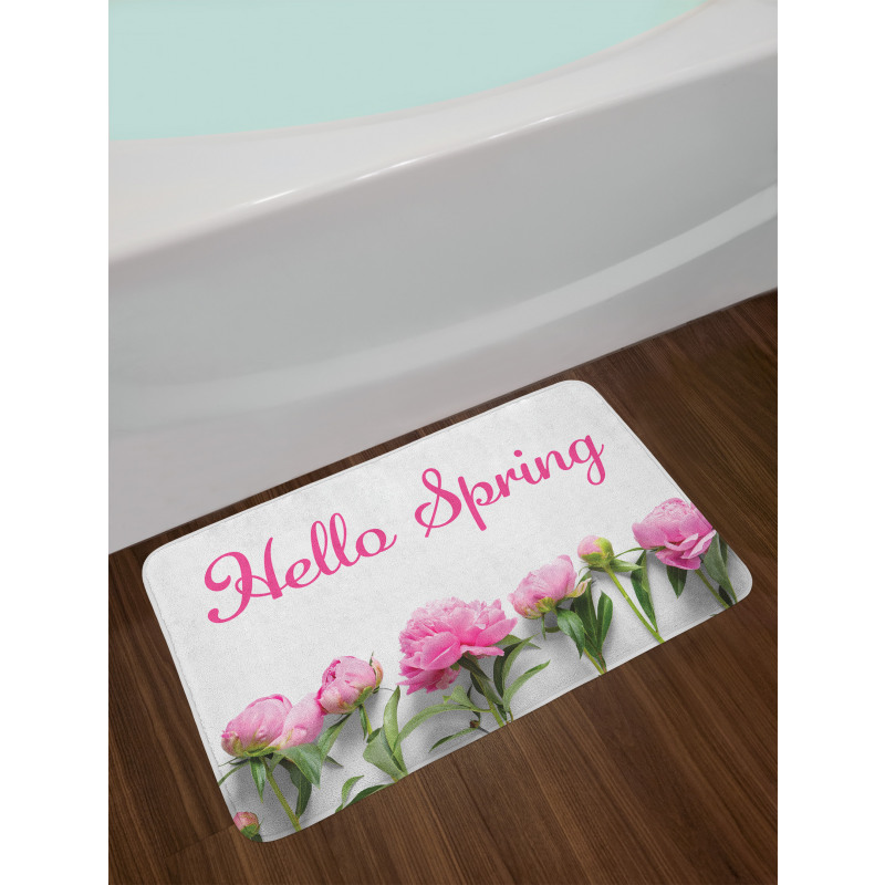 Spring Welcoming Floral Photo Bath Mat