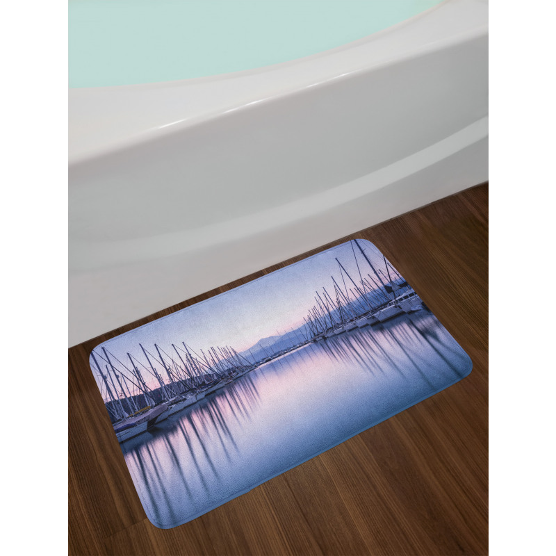 Yacht Harbor in Sunrise Bath Mat