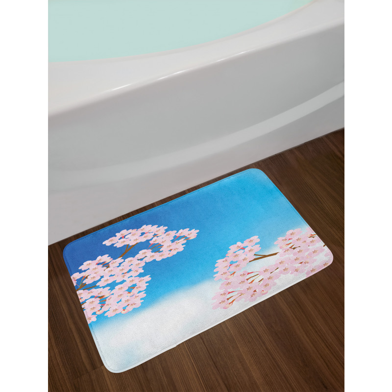 Cherry Blossom Sky Bath Mat