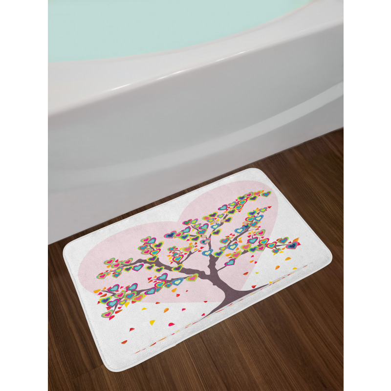 Tree with Leaves Floral Bath Mat
