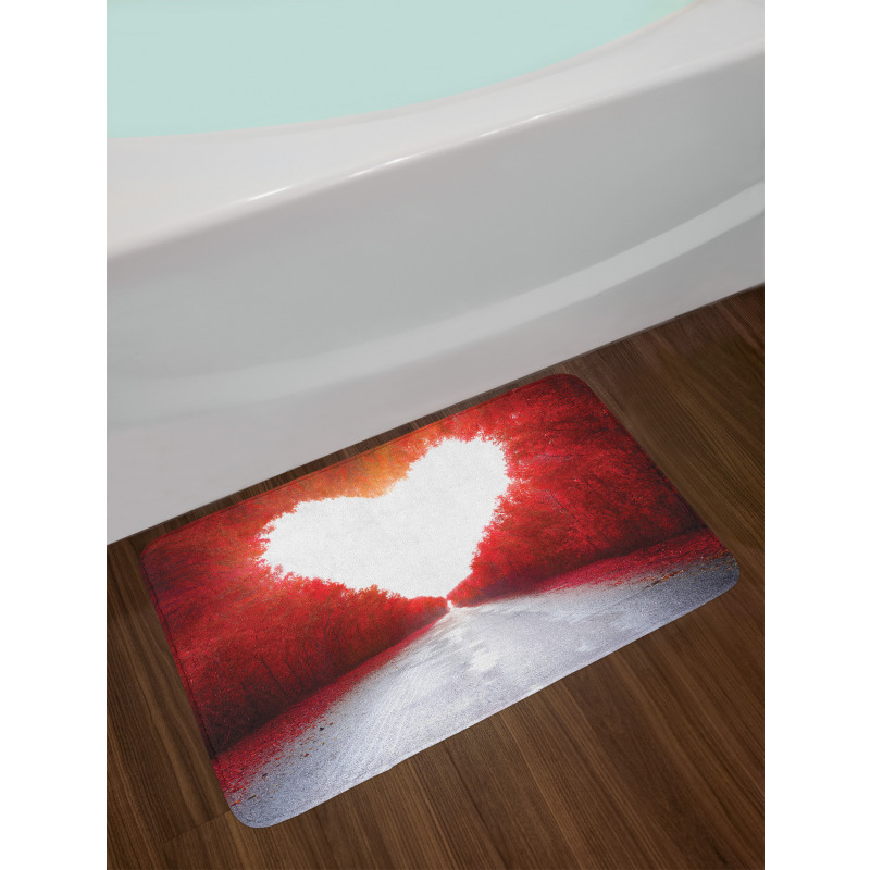 Autumn Trees Landscape Bath Mat