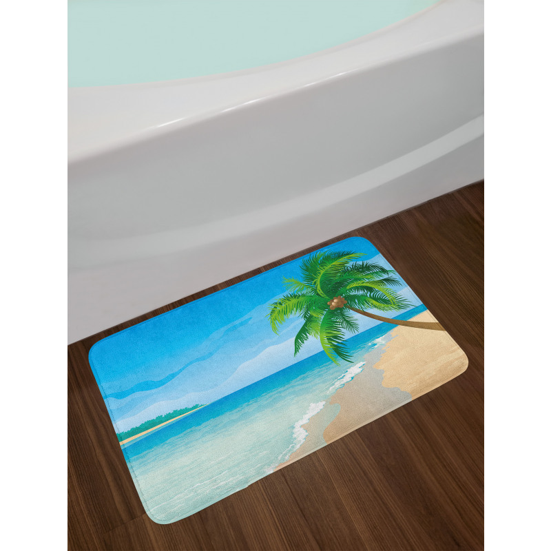 Palm Tree Calm Ocean Bath Mat