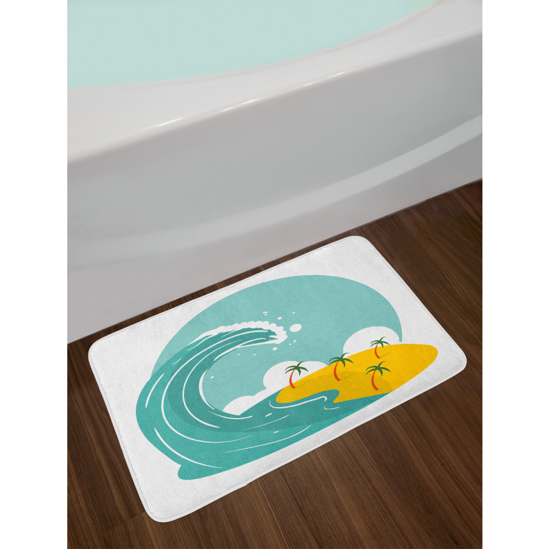 Big Wave and Palms Bath Mat