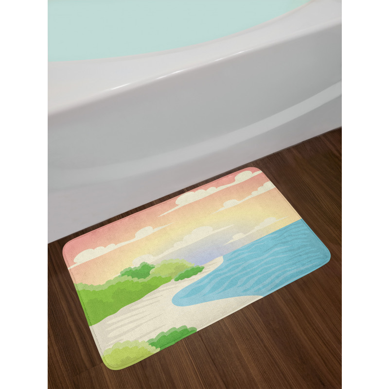 Ocean Bay Tree Sky Bath Mat