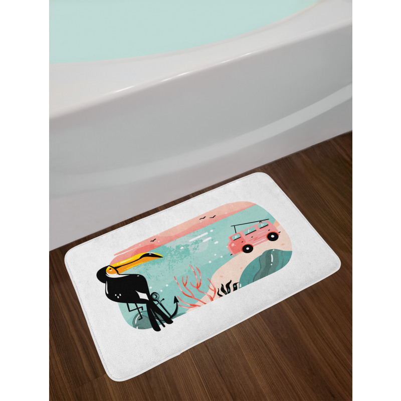 Van and Toucan Bath Mat