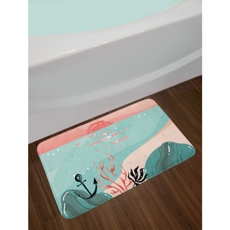 Abstract Underwater Bath Mat