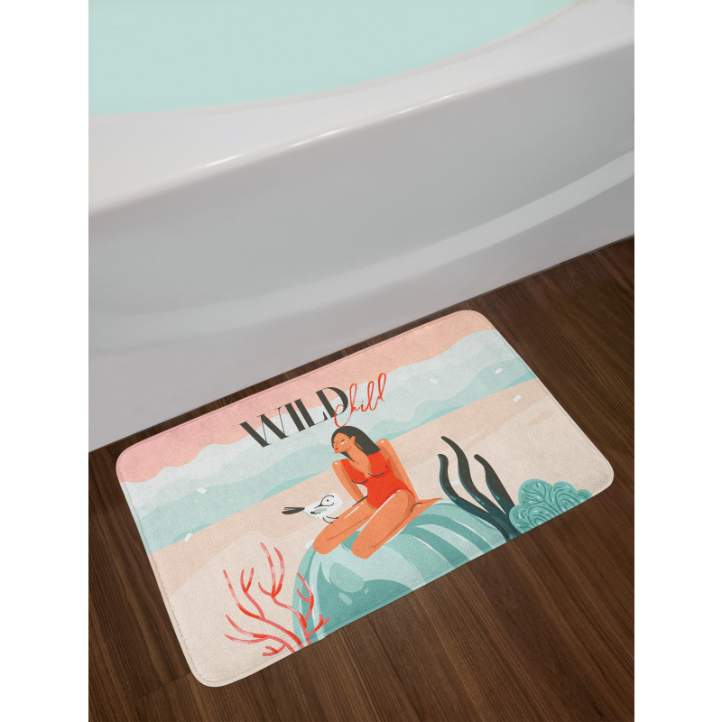 Wild Child Girl Rock Bath Mat