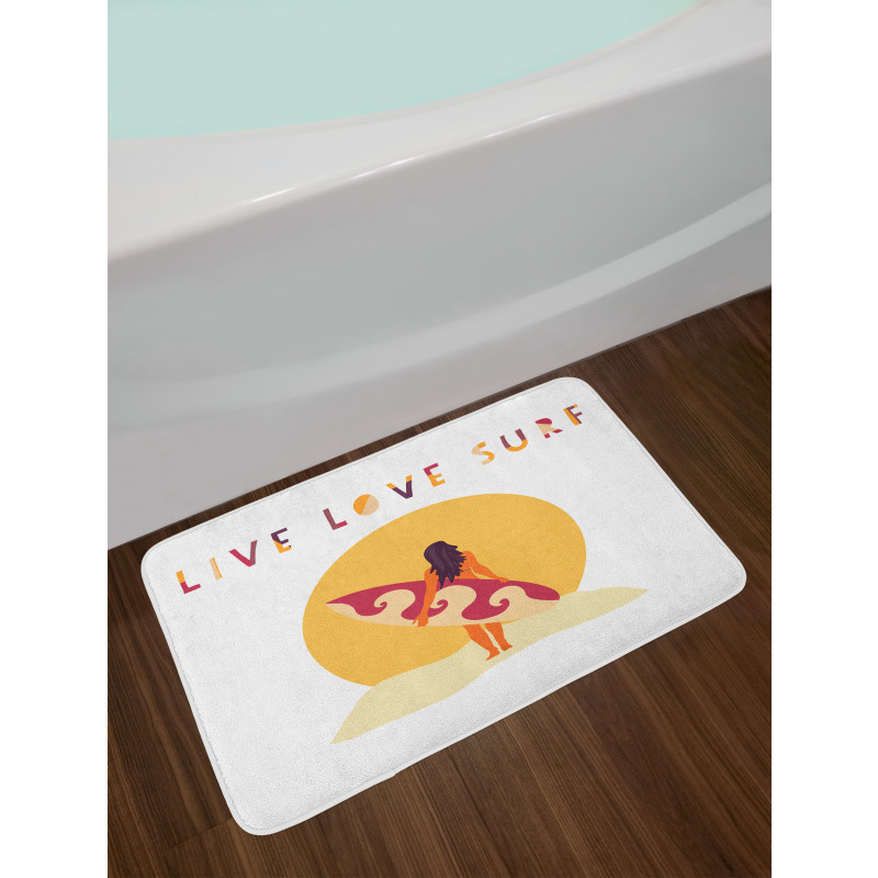 Live Love Surf Girl Bath Mat