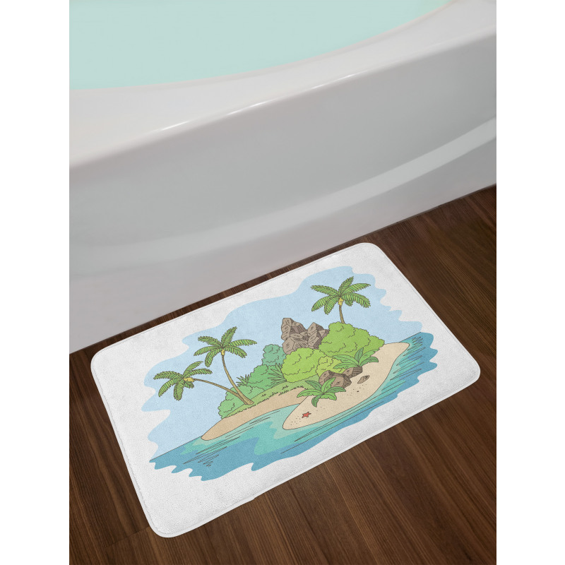 Island Doodle Botany Bath Mat