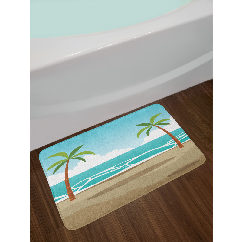 Ocean and Palm Trees Bath Mat