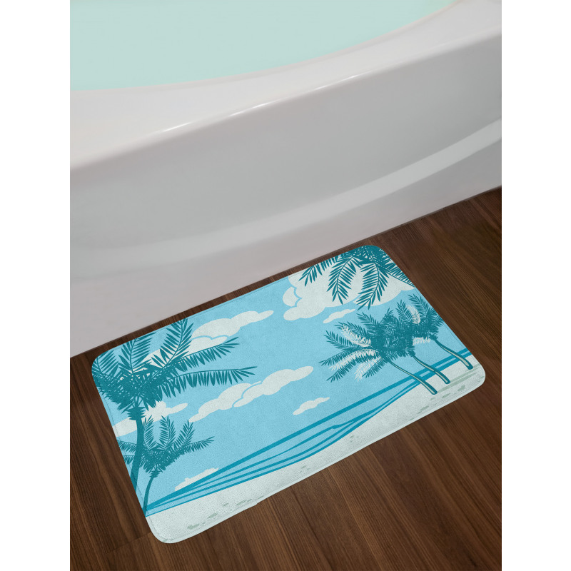 Sand and Palm Trees Bath Mat