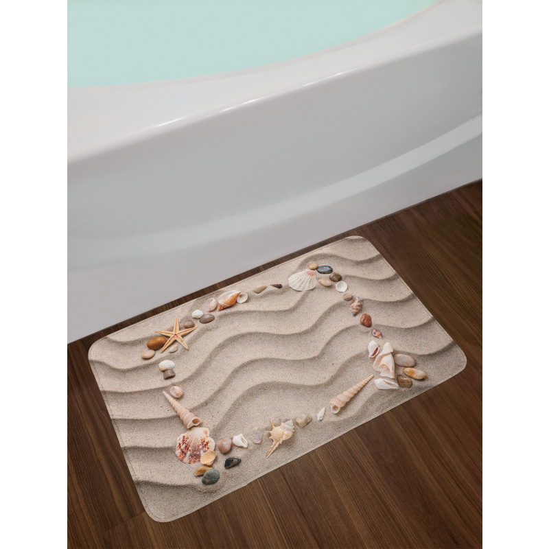 Seashell Square Frame Bath Mat