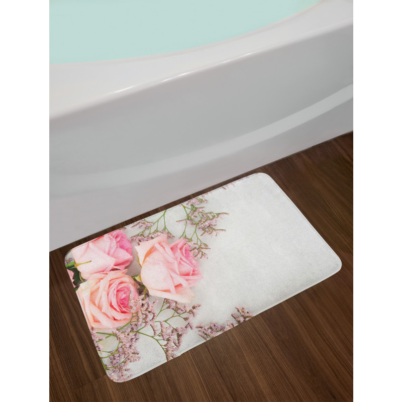 Close up Photo Flowers Bath Mat