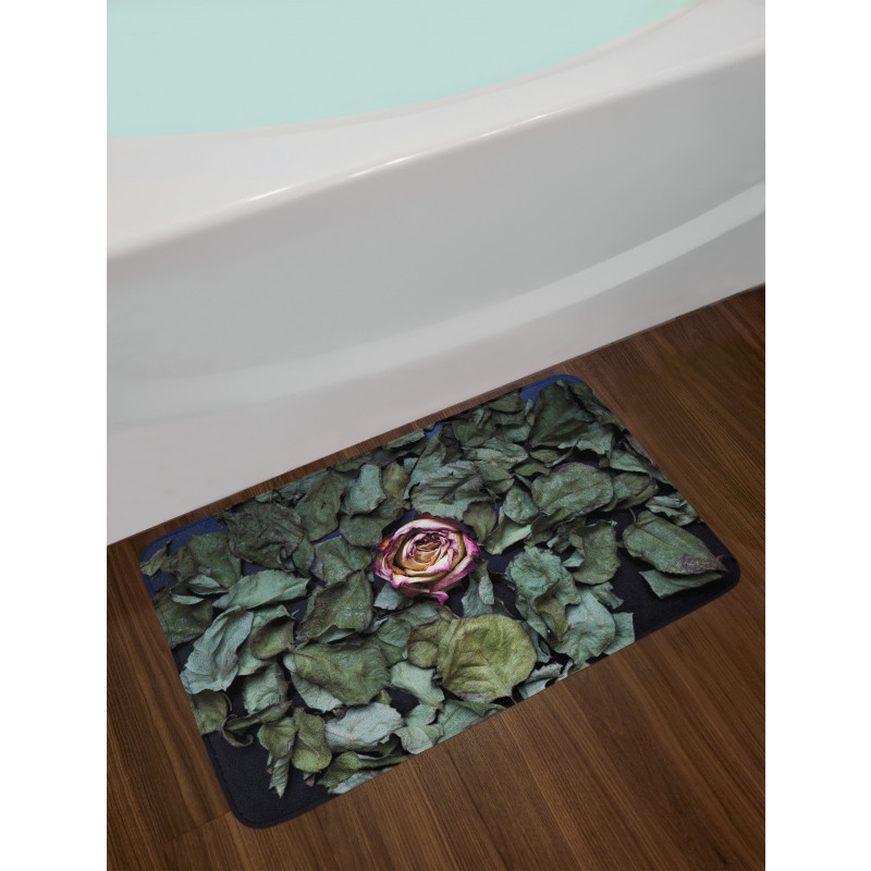 Rose Flower Dry Leaves Bath Mat