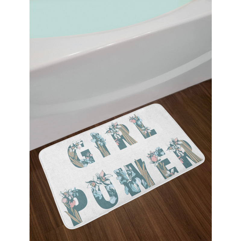 Girl Power Floral Art Bath Mat