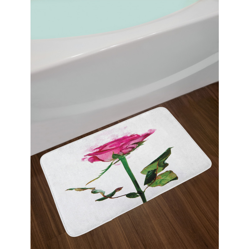 Single Flower Branch Bath Mat