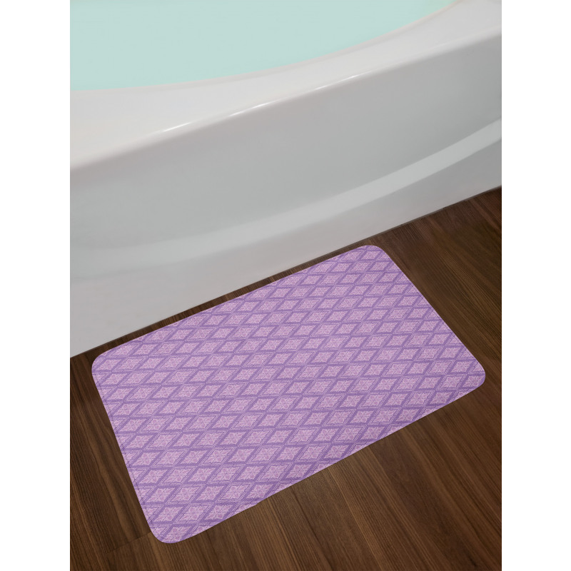 Lilac Floral Art Bath Mat