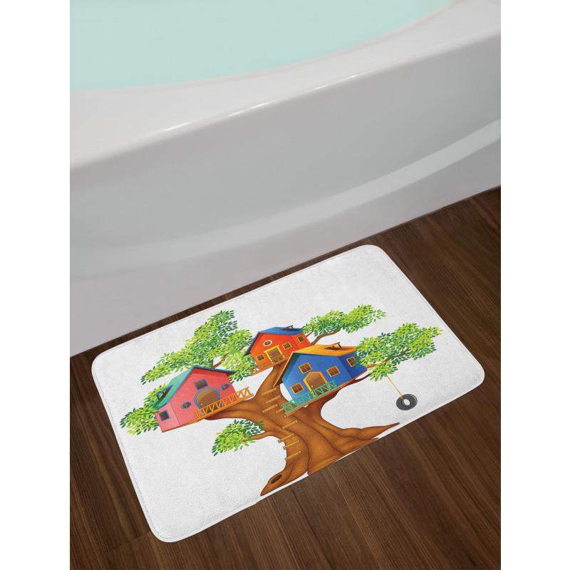 Cartoon Cottages Bath Mat