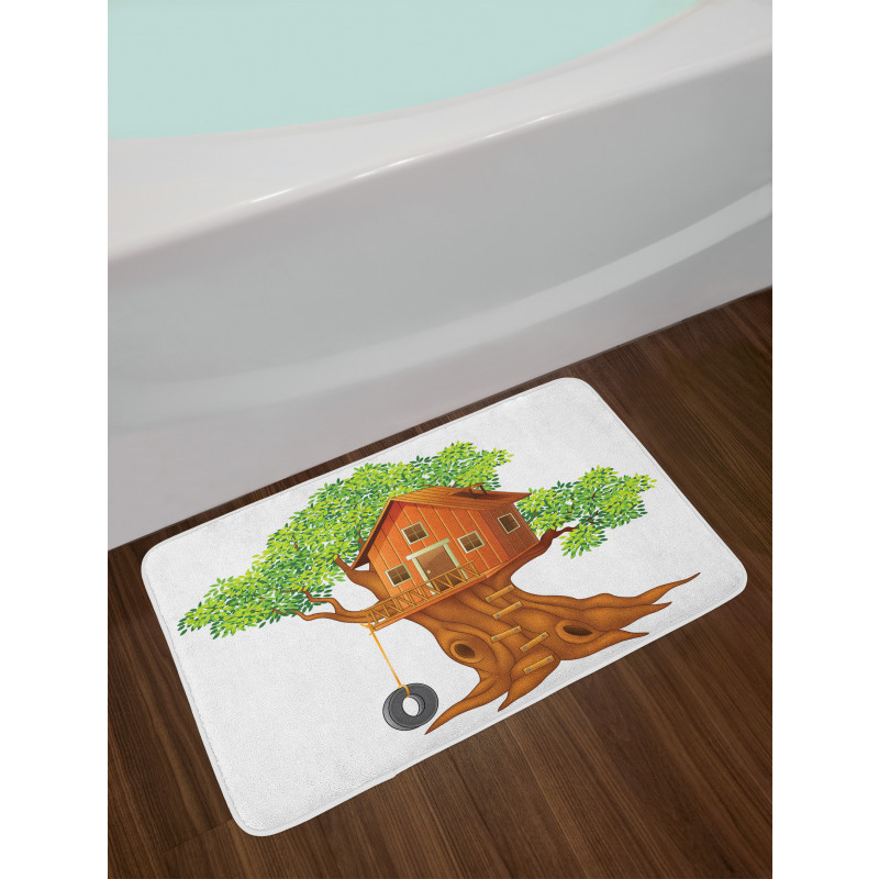 Wooden Home on Branches Bath Mat