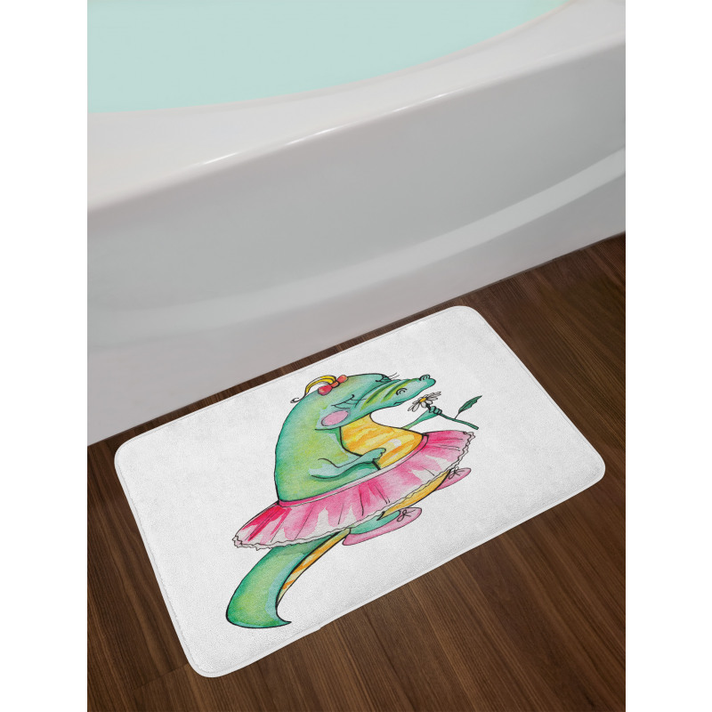 Watercolor Style Female Bath Mat