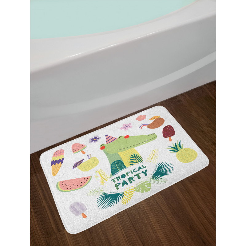 Tropical Party Ice Cream Bath Mat