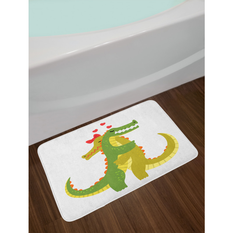 Romantic Couple Hugging Bath Mat